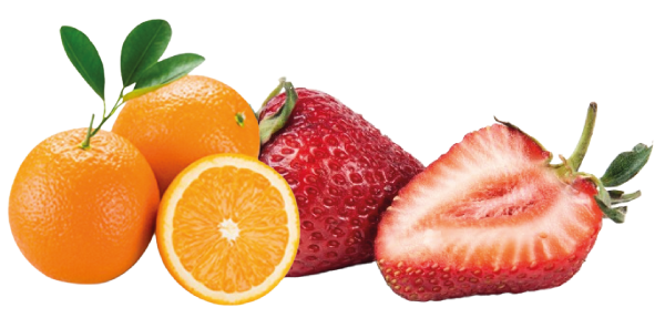 natural fruit laranja morango